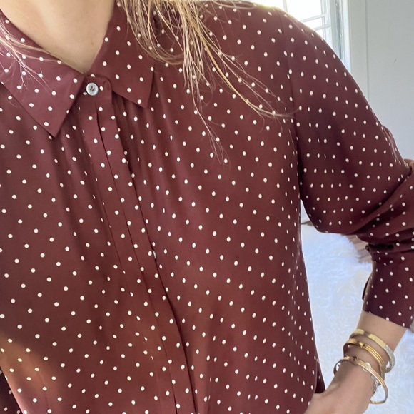 FRAME Silk blouse with placket hidden buttons, back placket down the back S-L - Picture 3 of 11